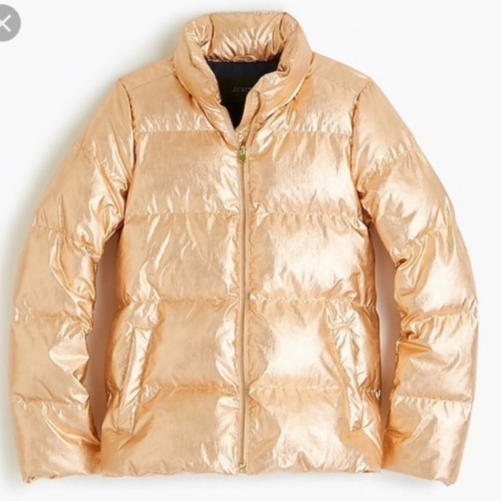 J Crew Metallic Puffer Jacket - Picture 2 of 7
